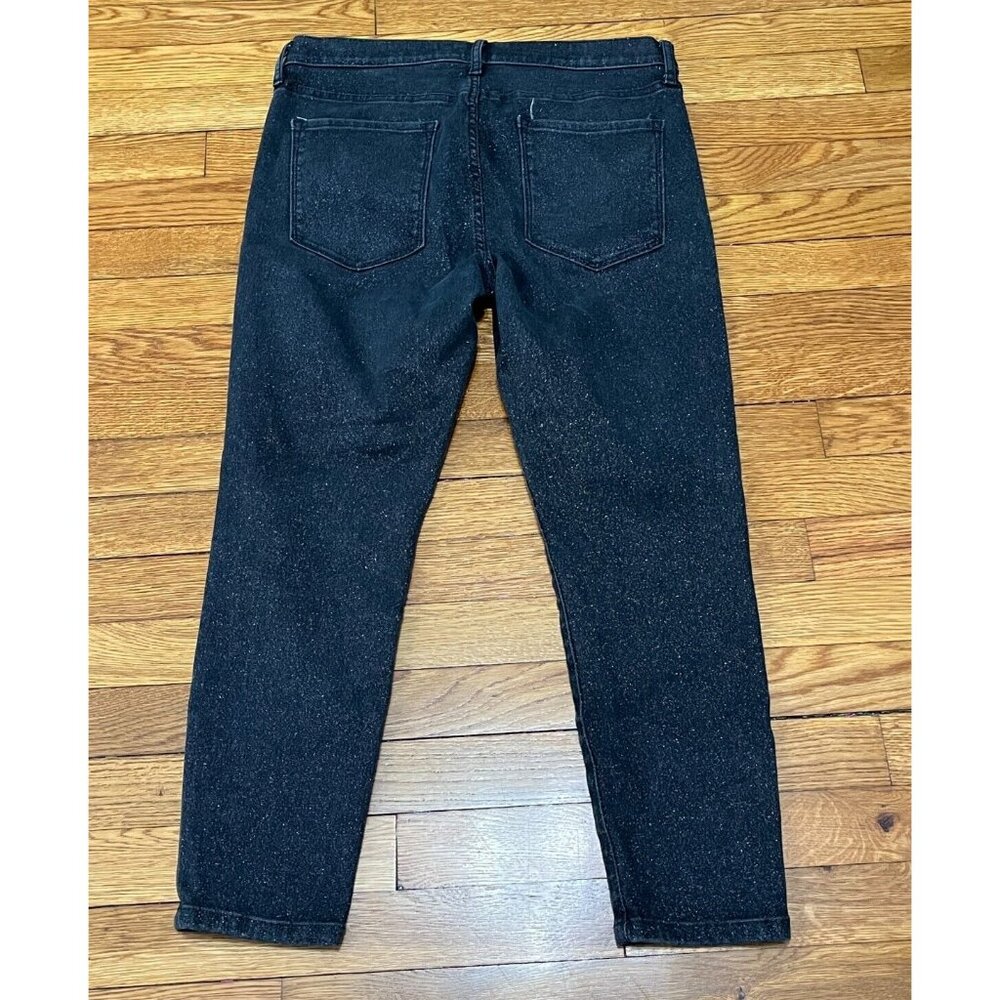 Banana Republic Womens Mid-Rise Skinny Crop Jeans Size 31p Petite Black Sparkle - Picture 6 of 6